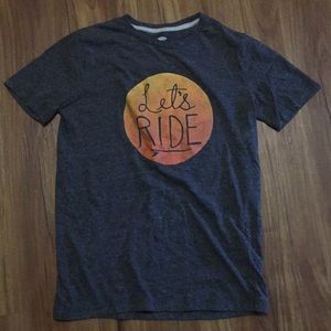 Grey “let’s ride” shirt with ombré spot